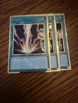 X3 Playset Raigeki - MGED-EN038 - Premium Gold Rare - Yugioh NM - Image 1