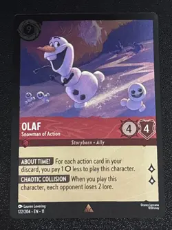 Disney Lorcana Winterspell Olaf - Snowman of Action Cold Foil 122/204 NM Rare - Image 1