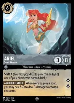Ariel - Sonic Warrior (175) Foil Ursula's Return Disney Lorcana - Image 1