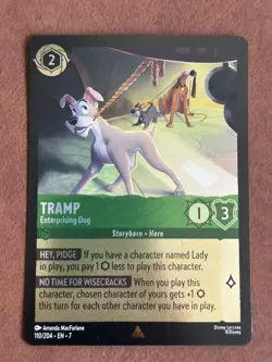 Tramp - Enterprising Dog 110/204 Disney Lorcana Archazia's Island Cold Foil - Image 1