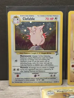Vintage Pokemon card collection 5 Holo Card Lot WOTC TCG Clefable Hitmonchan - Image 3
