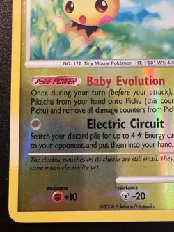 Pichu 45/100 D&P Stormfront Pokemon Card Reverse Holo Foil Rare MP - Image 5
