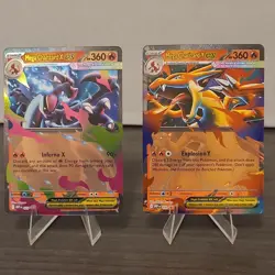 Pokemon Mega Charizard X EX 029 & Mega Charizard Y EX 030 Holo Card Lot 2016 NM - Image 1