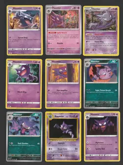 Haunter Pokemon Card Collection Set of 9 English Cards Rare Vintage XY SM SV - Image 1