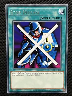 Yugioh 25th Anniversary - Stop Defense - LOB-EN095 - Spell Card Rare - M/NM - Image 2