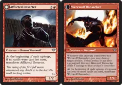 4x Afflicted Deserter // Werewolf Ransacker NM-Mint, English Dark Ascension MTG - Image 1