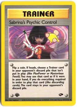 Sabrina's Psychic Control 121/132 Uncommon Gym Challenge Pokemon 1st Edition - Image 1