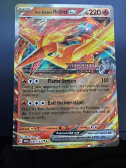 Pokemon TCG Team Rockets Moltres EX Destined Rivals 031/182 Stamped UPC Promo - Image 1