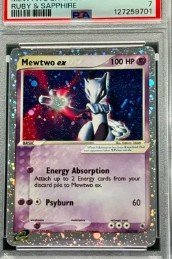 Pokemon Ex Ruby & Sapphire Mewtwo Ex #101 Holo 2003 PSA 7 Near Mint - Image 2
