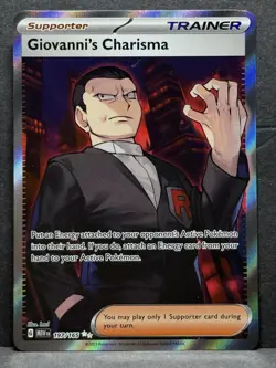 Giovanni's Charisma 197/165 Scarlet & Violet Holo Pokemon NM Condition - Image 1