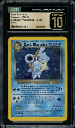 2002 Pokemon Dark Blastoise #4 Legendary Collectio Holo CGC 10 PRISTINE POP 1 - Image 1