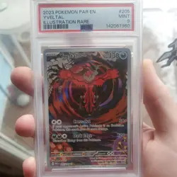PSA 9 Yveltal 205/182 Pokemon Scarlet Violet Paradox Rift Illustration Rare Holo - Image 1