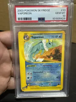 VAPOREON 33/144 2003 POKEMON TCG SKYRIDGE E-SERIES GEM MT PSA 10 - Image 1