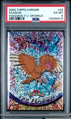 2000 Topps Chrome Pokemon TV Sparkle #22 Fearow PSA 6 EX-MT - Image 1