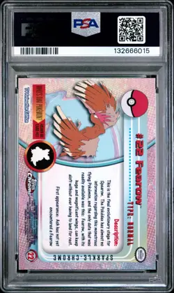 2000 Topps Chrome Pokemon TV Sparkle #22 Fearow PSA 6 EX-MT - Image 2