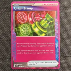 Unfair Stamp | ACE SPEC Rare | 165/167 NM | Twilight Masquerade | Pokemon TCG - Image 1