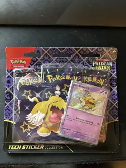 Pokemon Lot 3 Tcg Paldean Fates Tech Sticker Collection Blister Pack Set 9 Packs - Image 2