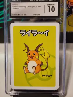 CGC 10 Gem Mint Raichu Old Maid 2019 Japanese Pokemon Card Red Back - Image 1