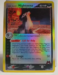 Pokemon Collectible Cards, Mightyena, HOLO, 37/95, Team Magma vs Team Aqua, 2004 - Image 4
