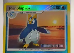 Pokemon Collectible Cards, Prinplup, Rev Holo, 58/130, Diamond and Pearl, 2007 - Image 3