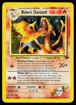 Blaine's Charizard 2/132 Holo Rare Gym Challenge Pokemon Card - Image 1
