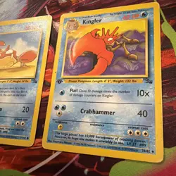 Pokemon TCG 1st Edition Krabby and Kingler Fossil Card - Image 3