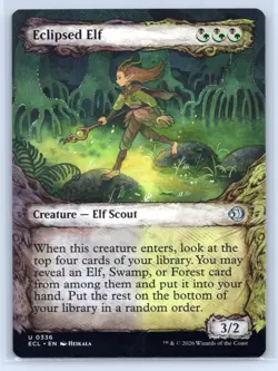 MTG NM Normal Eclipsed Elf (Showcase) 336 U Lorwyn Eclipsed - Image 1