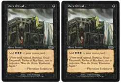 Dark Ritual x2 2x 1998 Ursa's Saga Black Common Instant MTG LP AZ2 - Image 1