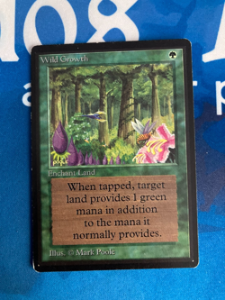 1x MTG Wild Growth Beta Edition Magic: The Gathering Moderate Play - Image 1