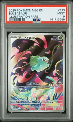 Bulbasaur Mega Evolution PSA 9 133/132 Illustration Rare Pokemon Card - Image 1