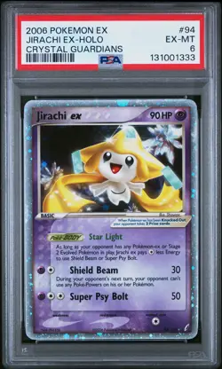 2006 POKEMON EX CRYSTAL GUARDIANS #94 JIRACHI EX-HOLO PSA 6 - Image 1