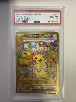 Pokemon TCG Pikachu Ex 247/191 Hyper Rare Surging Sparks PSA 10 - Image 1
