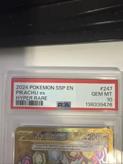 Pokemon TCG Pikachu Ex 247/191 Hyper Rare Surging Sparks PSA 10 - Image 3
