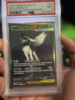 Pokemon 2025 TCG Mega Absol ex 180/132 Me01 Special Illustration Rare Holo PSA 9 - Image 1