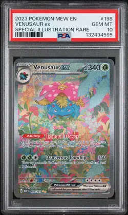 2023 POKEMON MEW EN-151 SPECIAL ILLUSTRATION RARE #198 VENUSAUR EX PSA 10 - Image 1