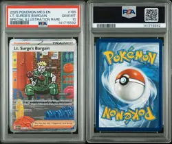 LT. SURGE’S BARGAIN SIR Holo 185/132 PSA 10 GEM MT 2025 Pokemon Mega Evolutions - Image 3