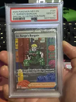 LT. SURGE’S BARGAIN SIR Holo 185/132 PSA 10 GEM MT 2025 Pokemon Mega Evolutions - Image 4