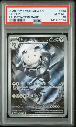 Steelix IR 2025 Pokemon Mega Evolution Base English #150/132 PSA 10 GEM MINT - Image 1