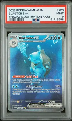 PSA 9 MINT Blastoise ex 200/165 SIR Pokemon 151 Scarlet Violet Special Art Rare - Image 1