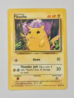 🇨🇦 Pikachu Yellow Cheeks - 58/102 Base Set - LP - Pokemon TCG - Image 1