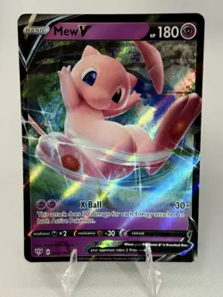 Mew V 069/189 Ultra Rare Darkness Ablaze Holo Foil SWSH Pokemon Card 69/189 - Image 1