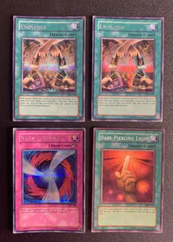 LOT OF 4 YU-GI-OH CARDS, NM/LP,INCLUDES DARK-PIERCING LIGHT MP1-015, RARE - Image 1
