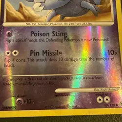 Pokemon Card - Skorupi 99/130 - Diamond & Pearl - Reverse Holo - HP - Image 2