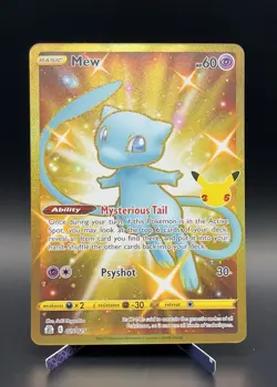 Mew 025/025 Celebrations 2021 Secret Rare Gold Pokemon Card TCG Near Mint - Image 1