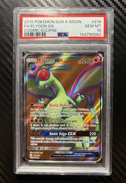 Flygon GX Full Art Holo Card 218/236 Sm-Cosmic Eclipse PSA 10 - Image 1