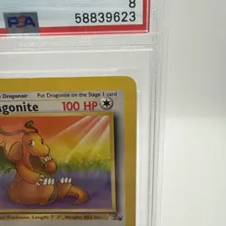 1999 Pokemon Fossil Dragonite 19/62 Non Holo PSA 8 - Image 5