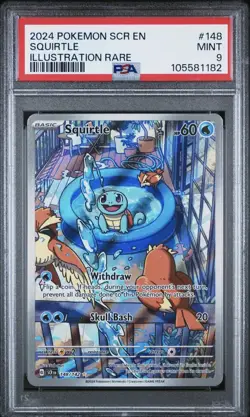 Pokemon TCG - Squirtle 148/142 Illustration Rare (IR) - Stellar Crown - PSA 9 - Image 1