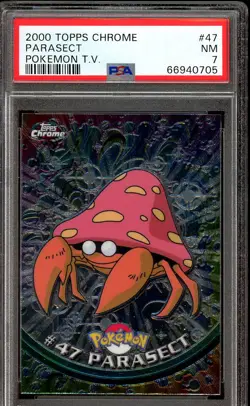 PSA 7 NEAR MINT 2000 TOPPS CHROME POKEMON T.V. 47 PARASECT - Image 1