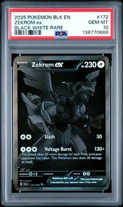 PSA 10 Zekrom ex 172/086 - Sv10.5: Black Bolt Pokemon TCG - Image 3