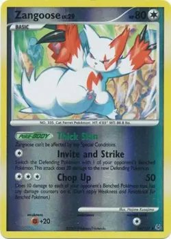 Zangoose - 66/127 - Uncommon - Reverse Holo LP, English Pokemon Platinum - Image 1